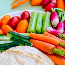 crudités avec trempette à la coriandre